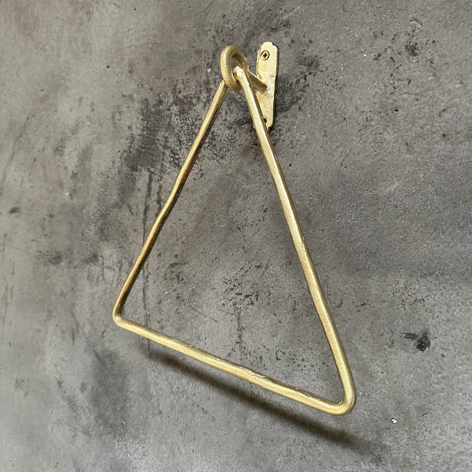 Triangle Brass Towel Ring – Wall Mounted Bathroom Hook