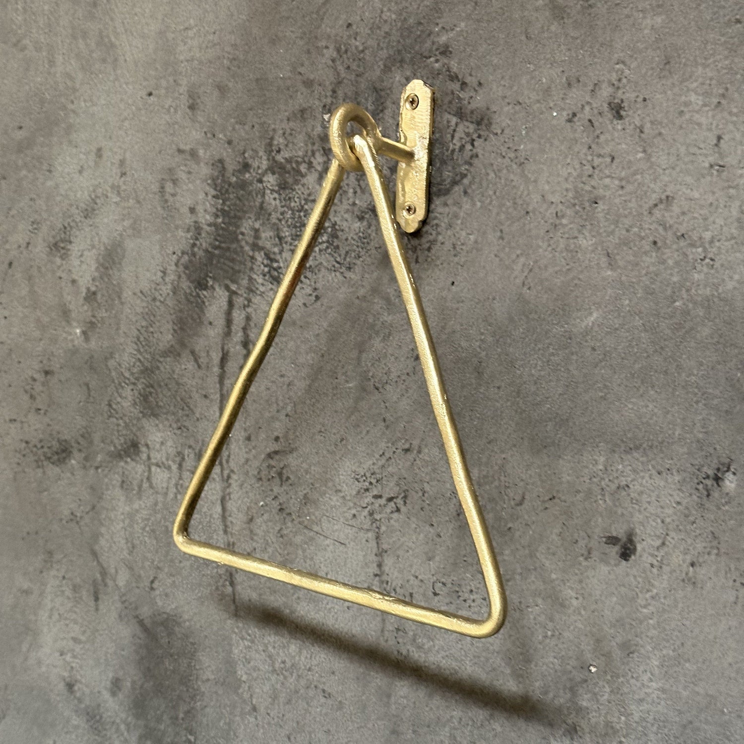 Triangle Brass Towel Ring – Wall Mounted Bathroom Hook