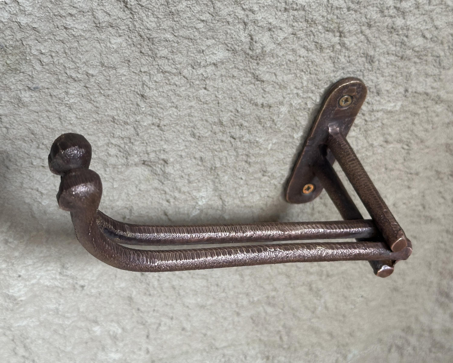 Aged Copper Toilet Paper Holder, Wall Mount Style