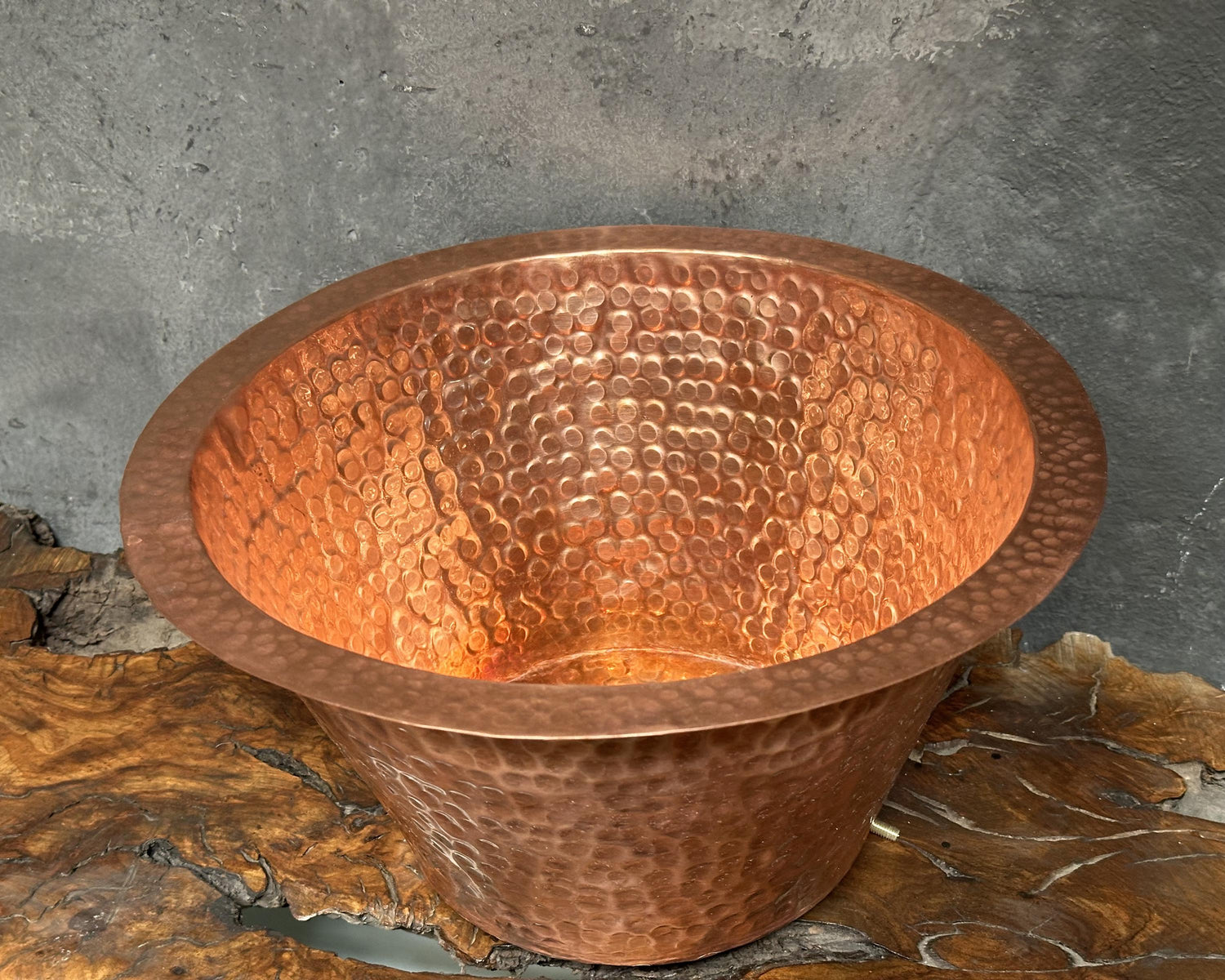 Hammered Copper Bar Sink – Round Drop-In Design