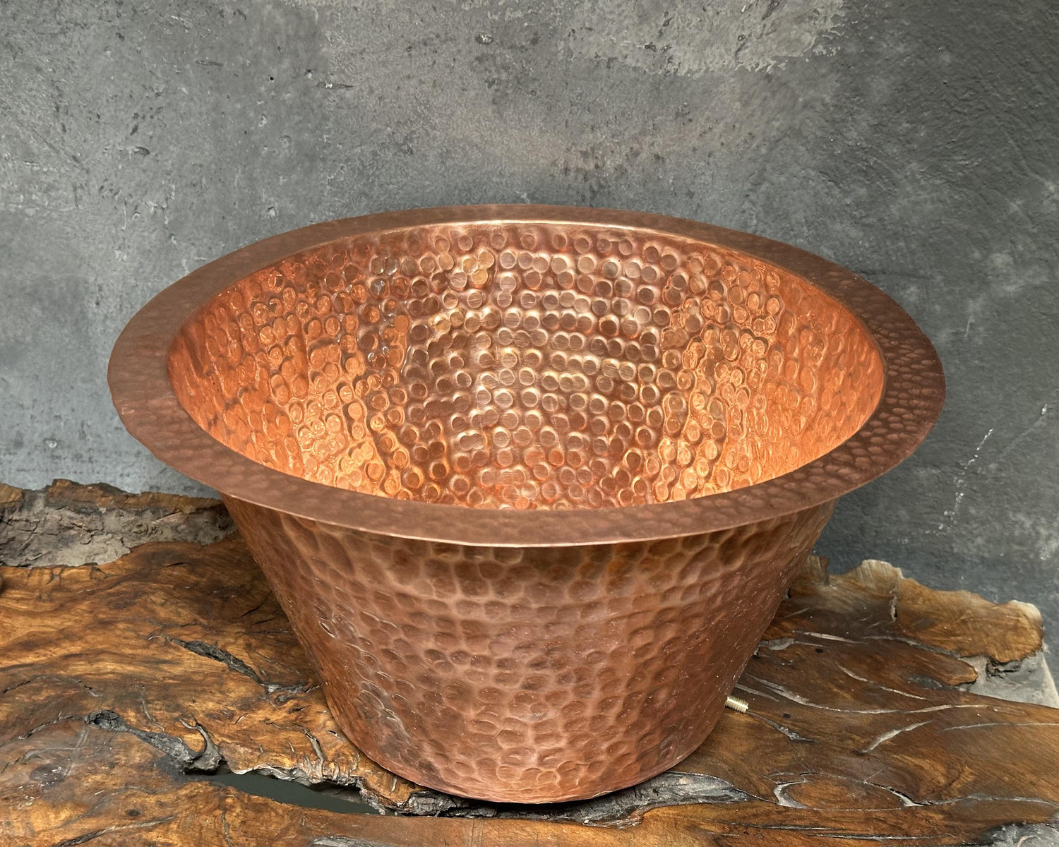 Hammered Copper Bar Sink – Round Drop-In Design