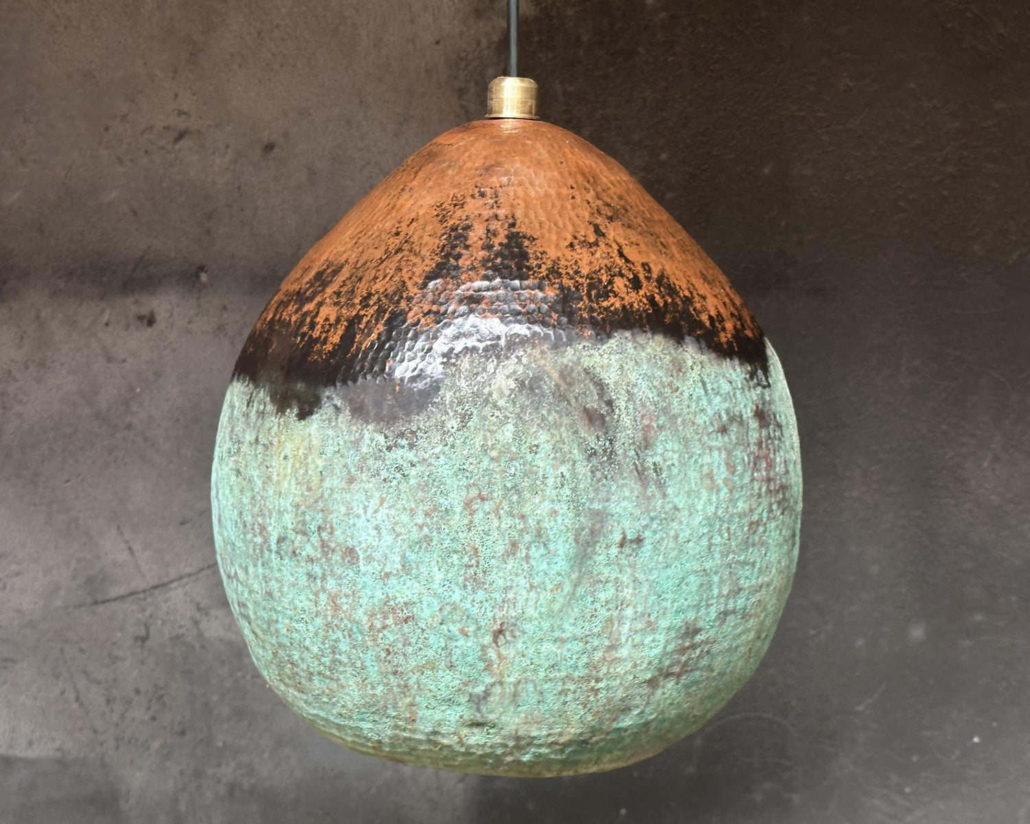 Farmhouse Light Fixture In Green Patina Finish