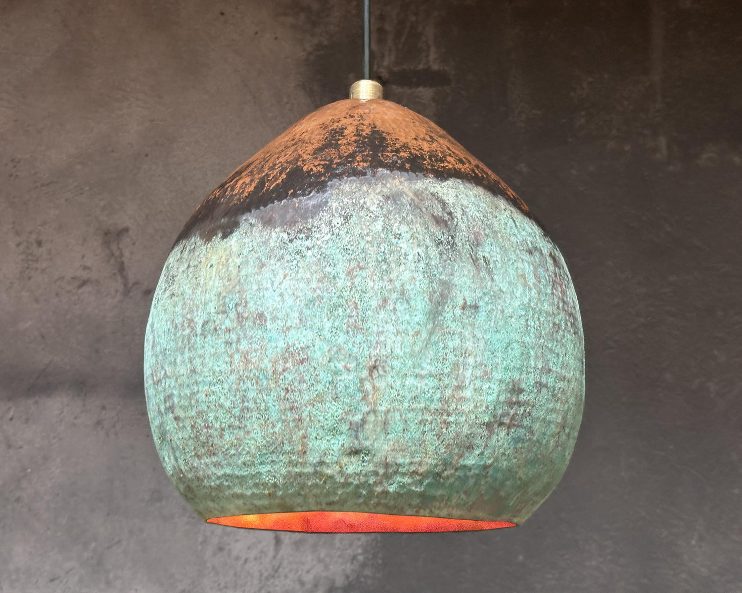 Farmhouse Light Fixture In Green Patina Finish