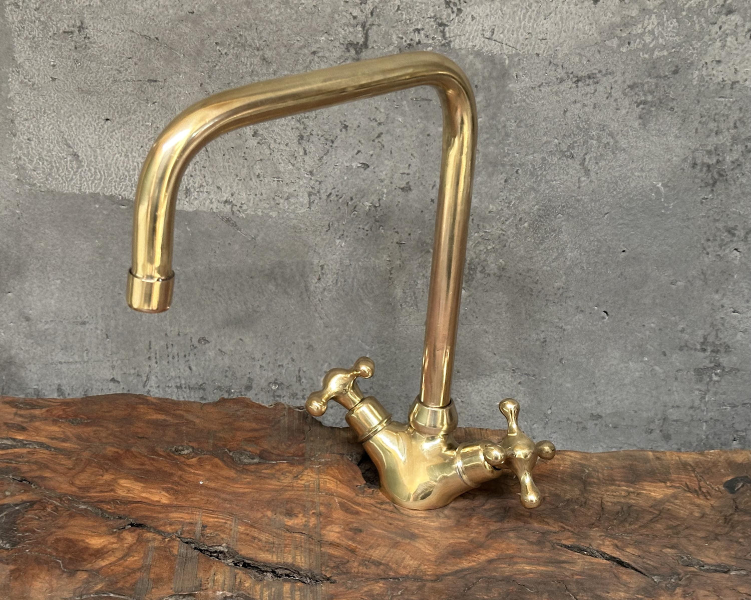 Unlacquered Brass Bathroom Faucet, Deck Mount Bathroom Faucet