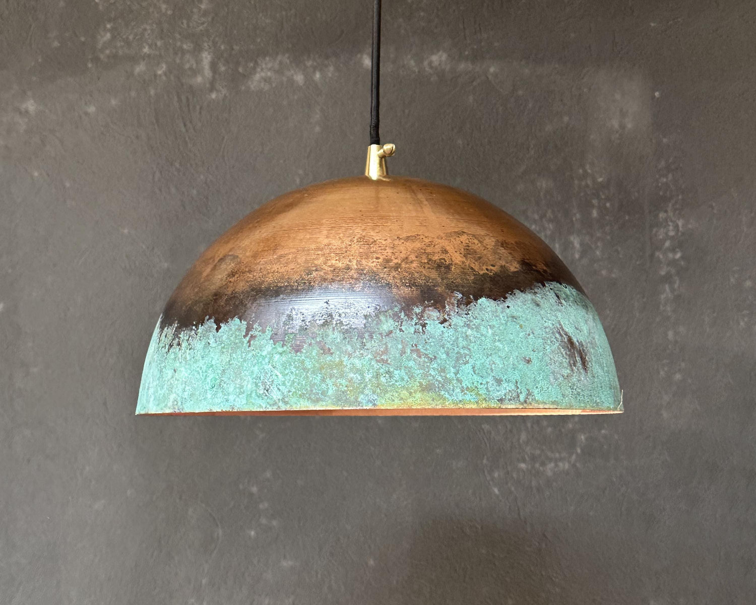 Oxidized Copper Pendant Light – Rustic Island Fixture