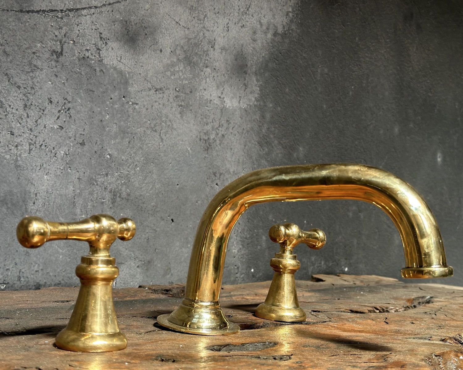 Widespread Brass Sink Faucet – 3-Hole Deck Mount Tap