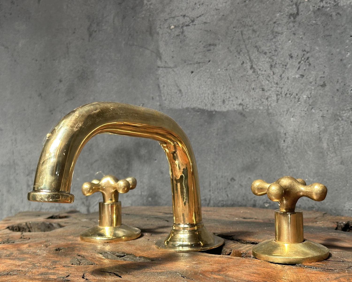 Widespread Brass Sink Faucet – 3-Hole Deck Mount Tap
