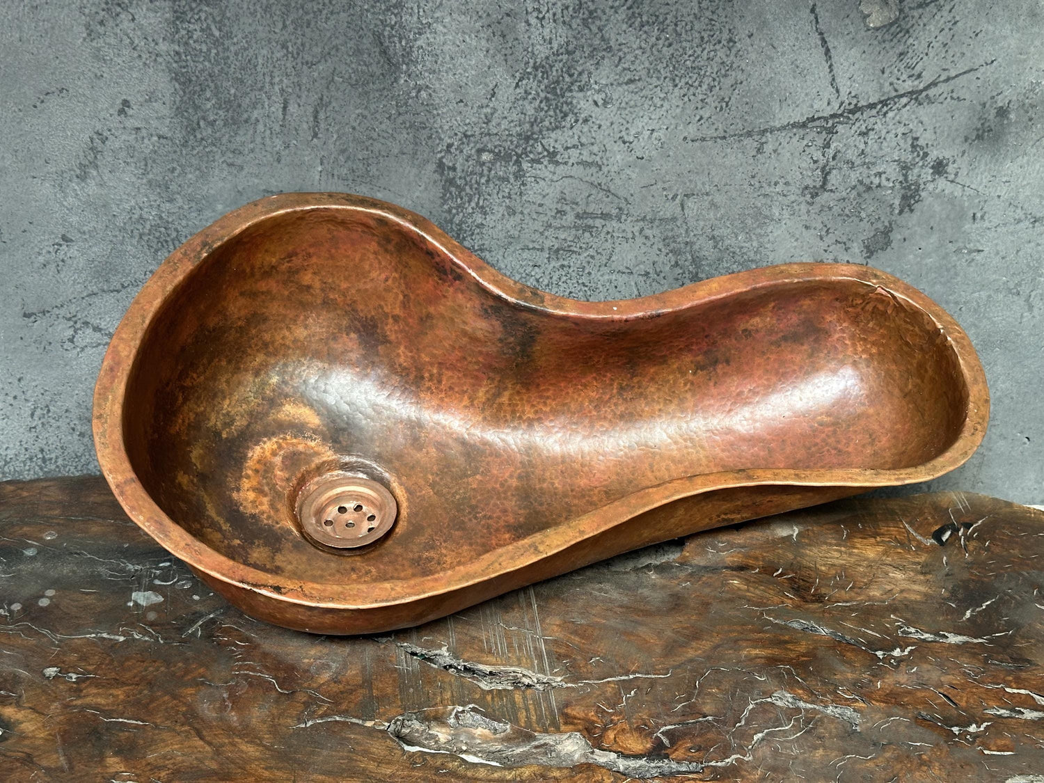 River Copper Sink – Hammered Undermount Bar Basin