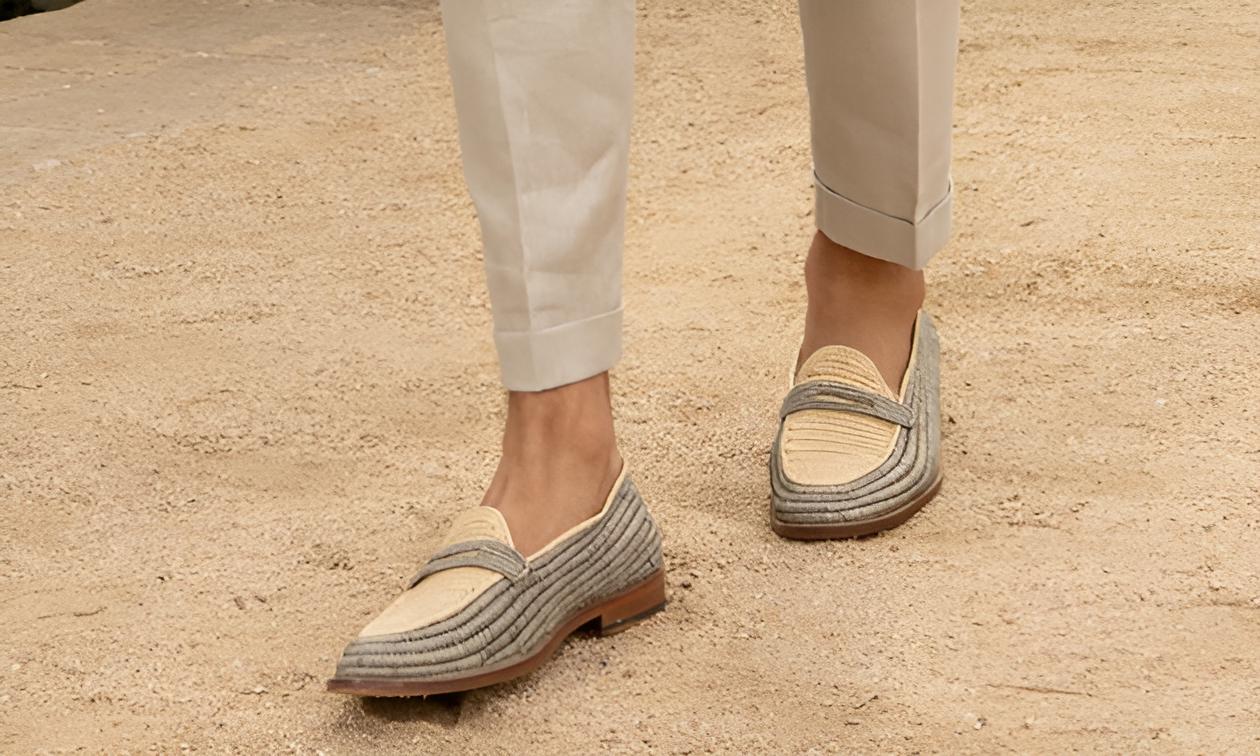 Classic Raffia Penny Loafers – Minimal Natural Style