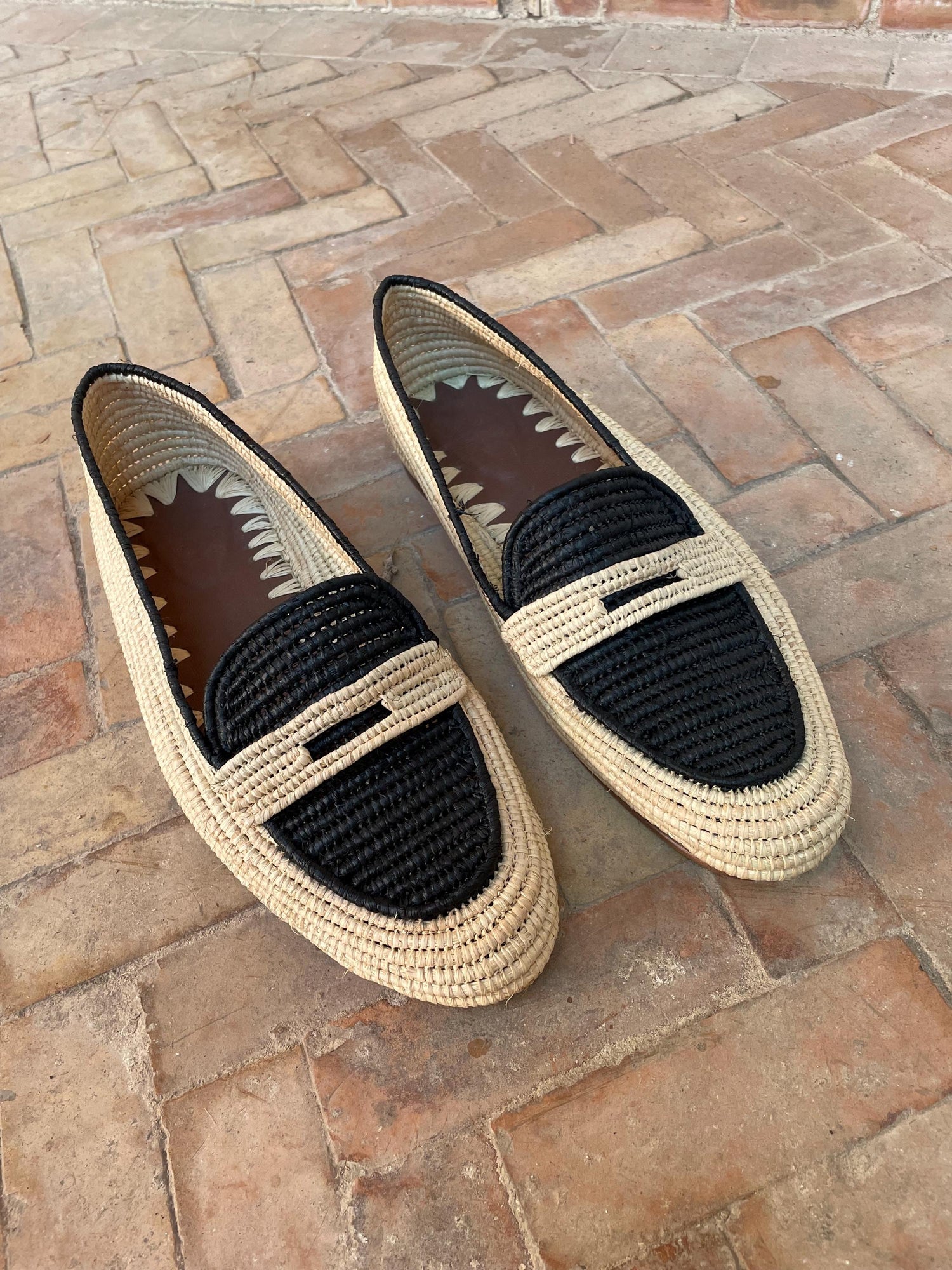 Classic Raffia Penny Loafers – Minimal Natural Style