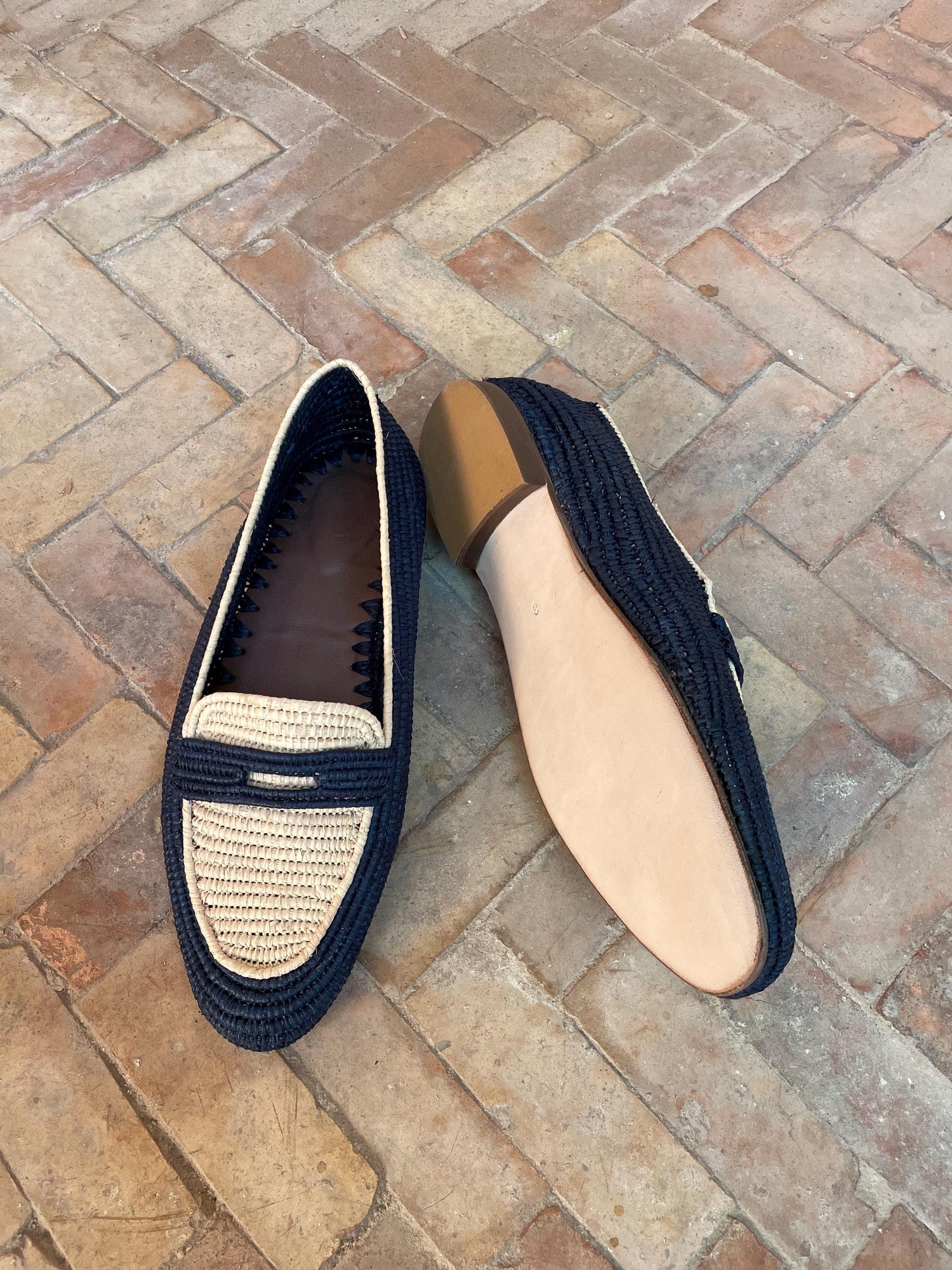Classic Raffia Penny Loafers – Minimal Natural Style