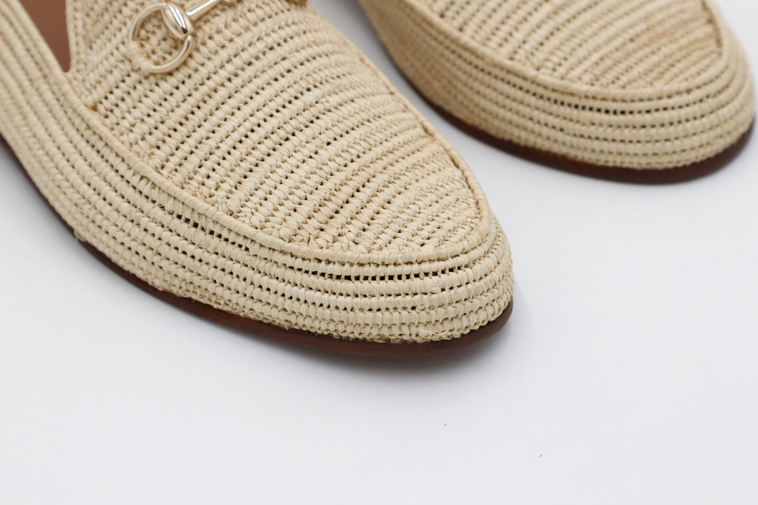 Raffia Mule Loafers with Gold Detail – Natural Minimal Luxury