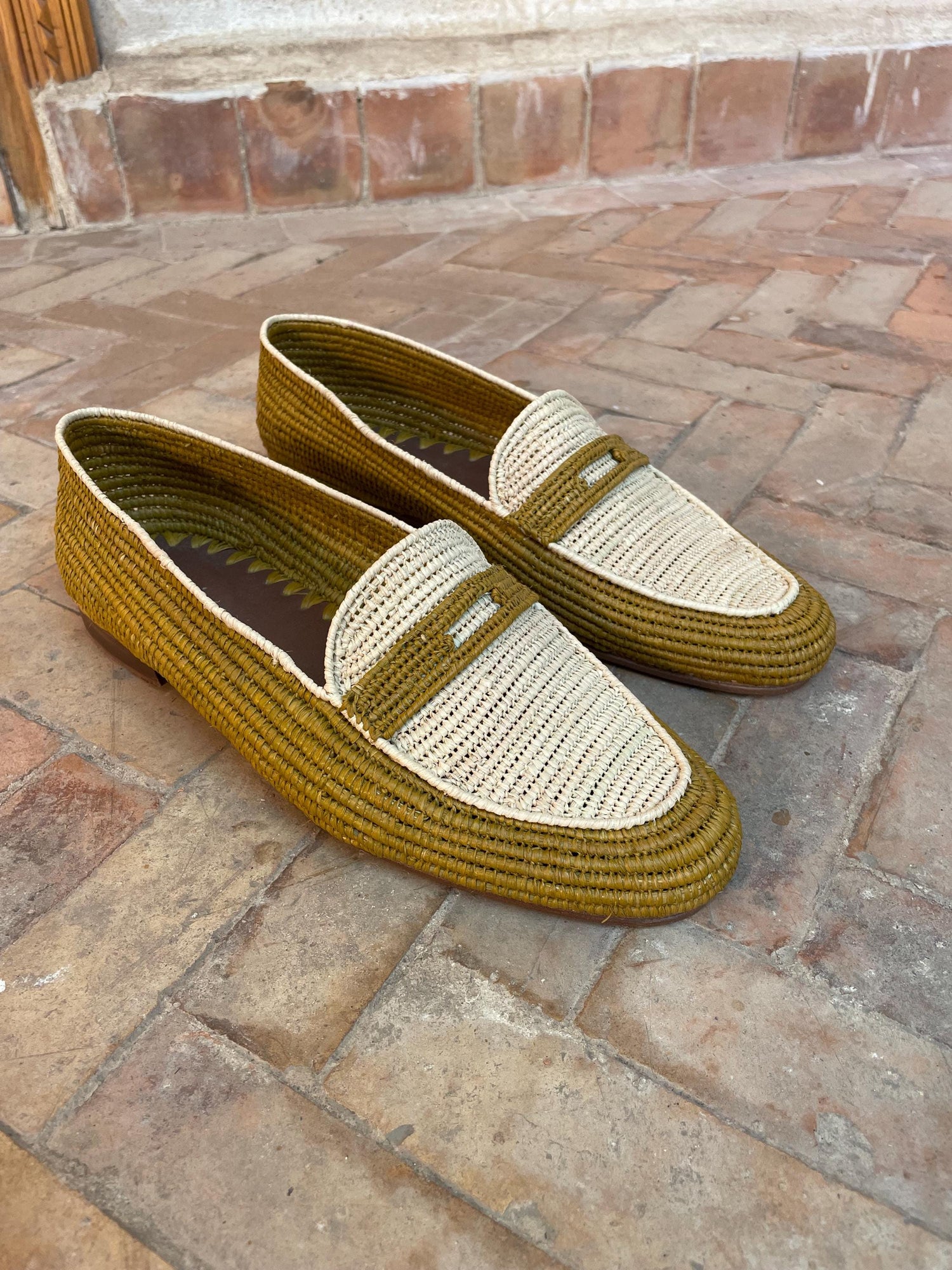 Classic Raffia Penny Loafers – Minimal Natural Style