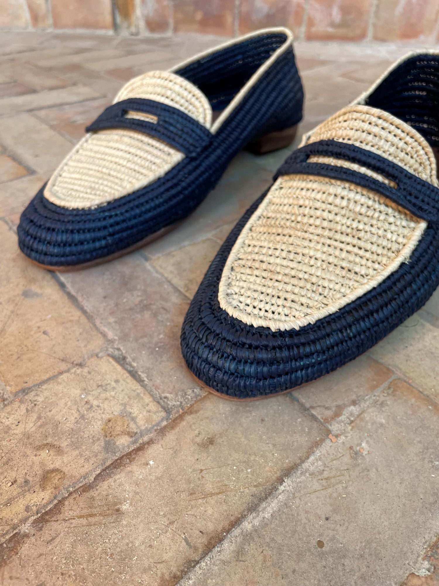 Classic Raffia Penny Loafers – Minimal Natural Style