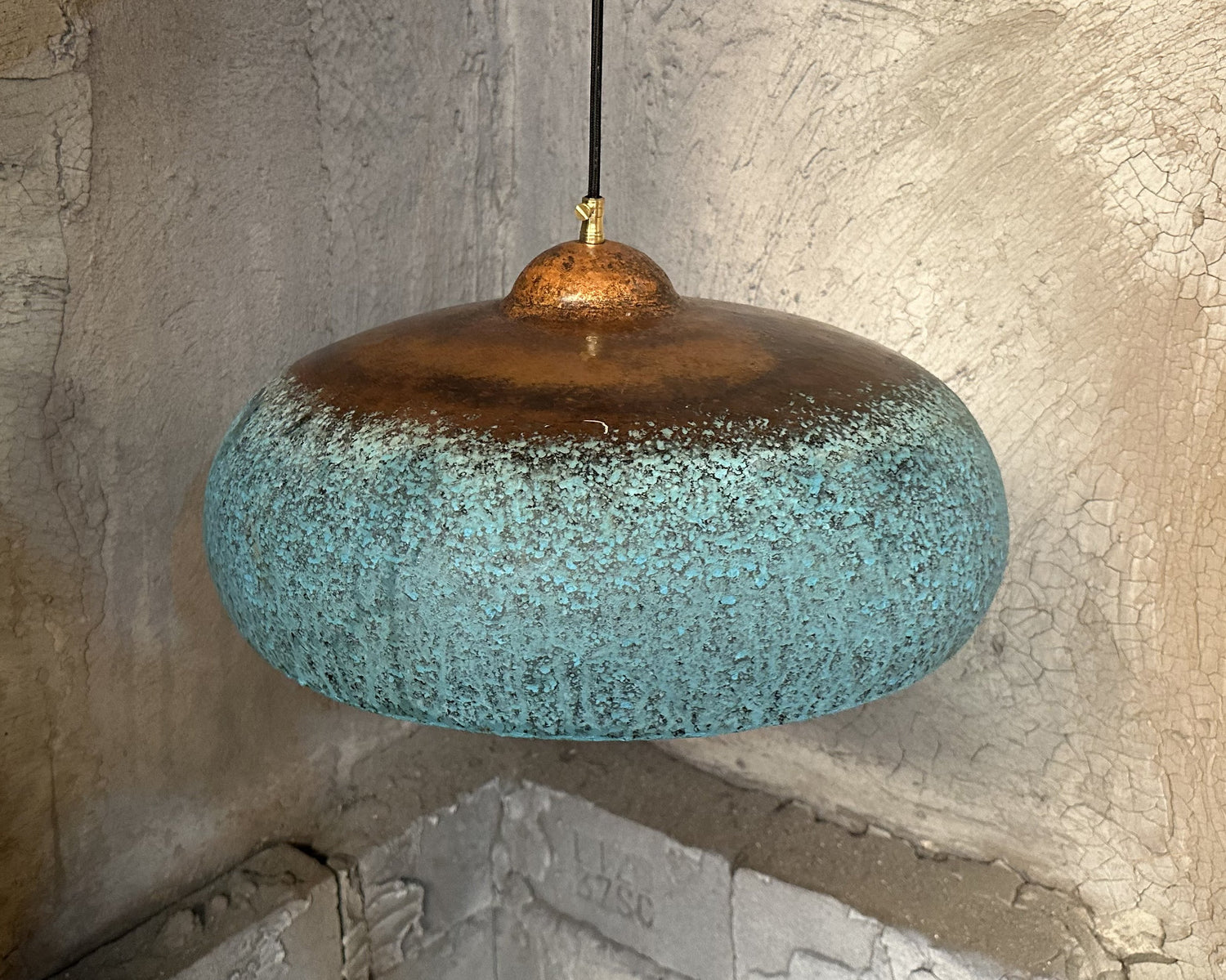 Blue Patina Pendant Light,  Copper Kitchen Island Lighting