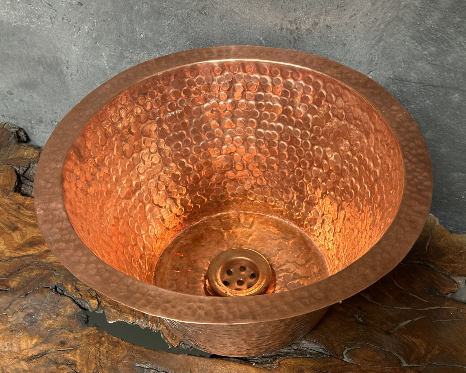Hammered Copper Bathroom Sink, Wash Basin Sink, Copper Vessel Sink
