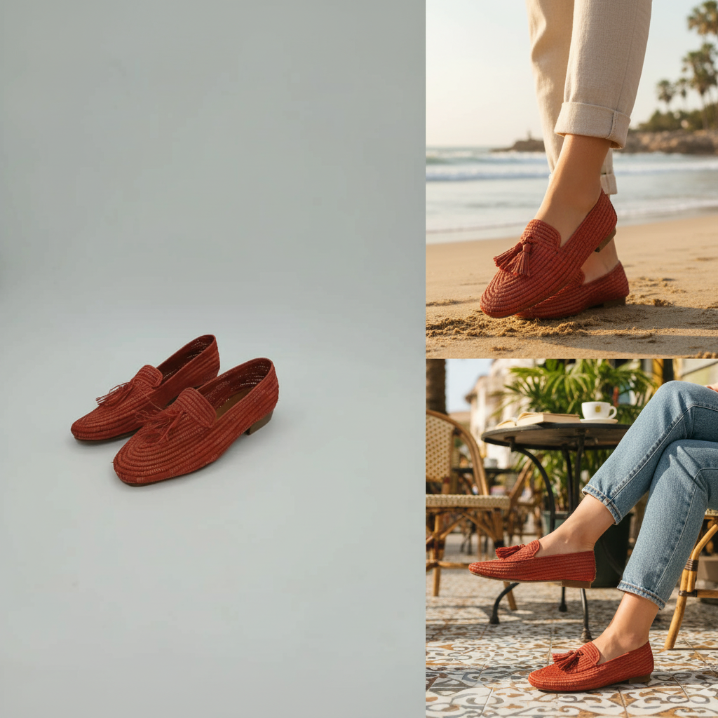 Raffia Loafers for Men – Handmade Summer Slip On Shoes