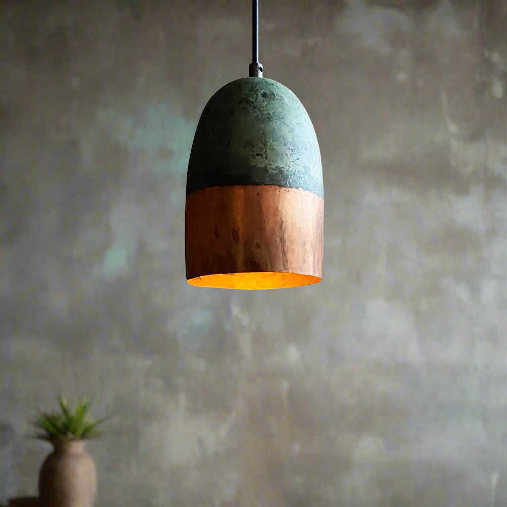 Green Patina Copper Pendant Light