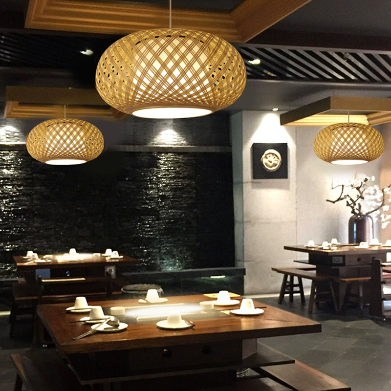 Joyce Woven Bamboo Pendant Light