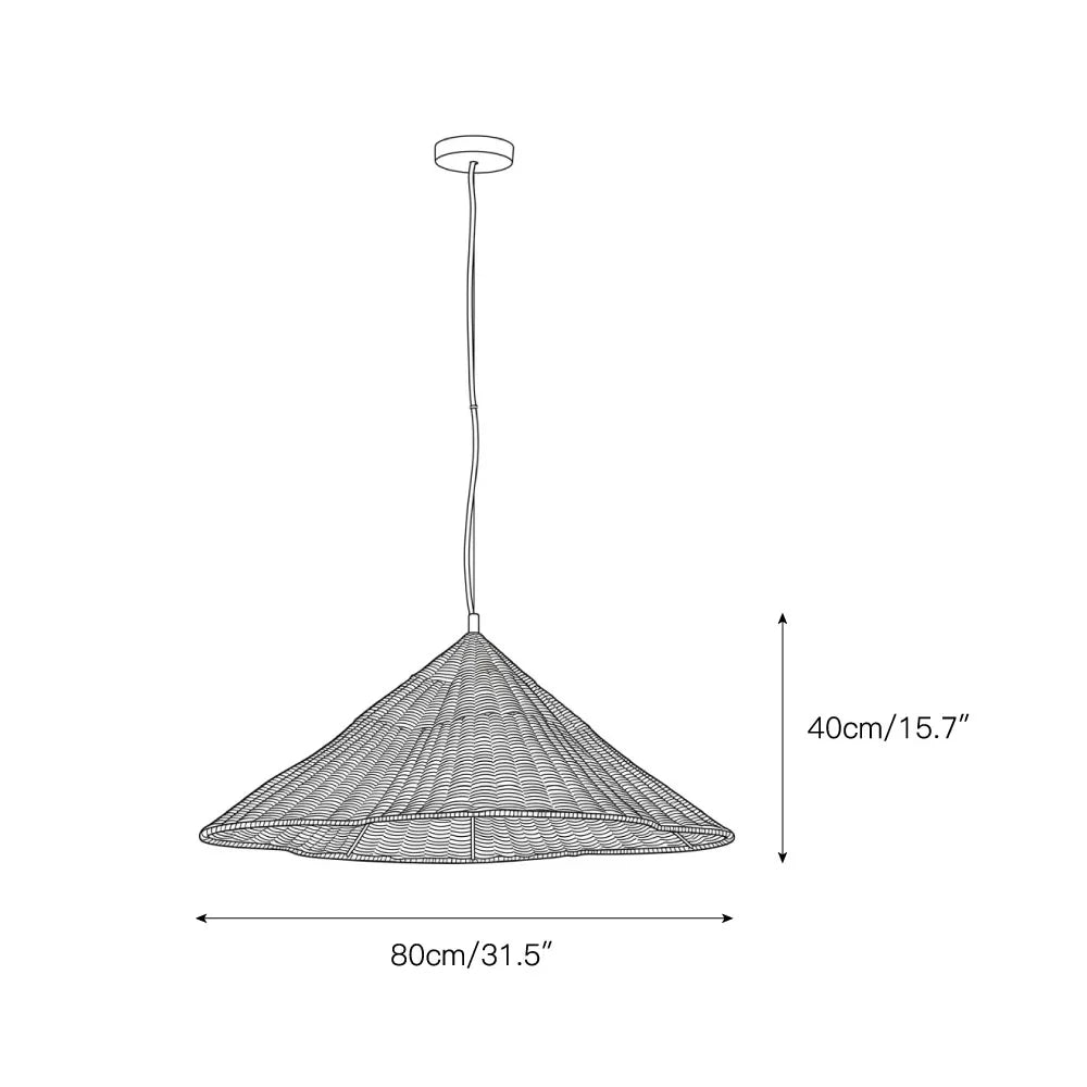 Kalani Scallop Rattan Pendant Light – Cone Shade
