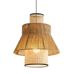 Laika Double-Tiered Rattan Pendant Light