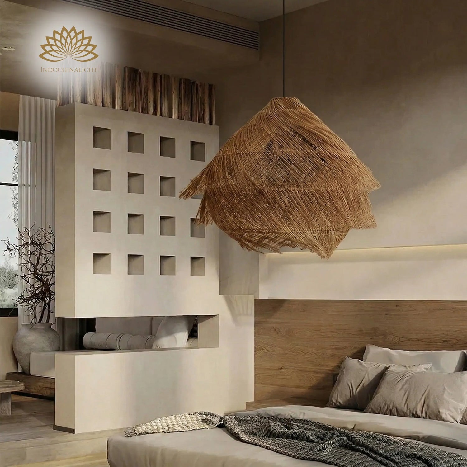 Ashburn Fringe Rattan Pendant Light