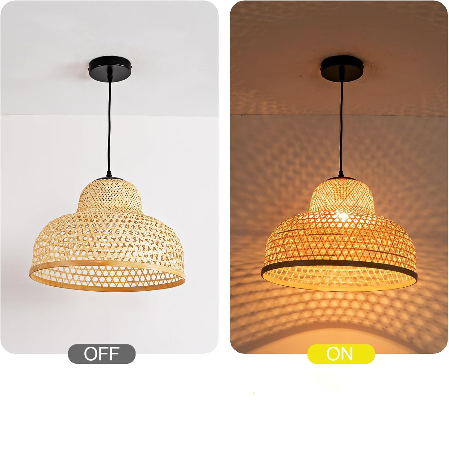 Lily Woven Bamboo Dome Pendant Light