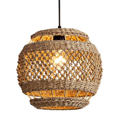 Lislibe Elegant Round Wicker Pendant Light