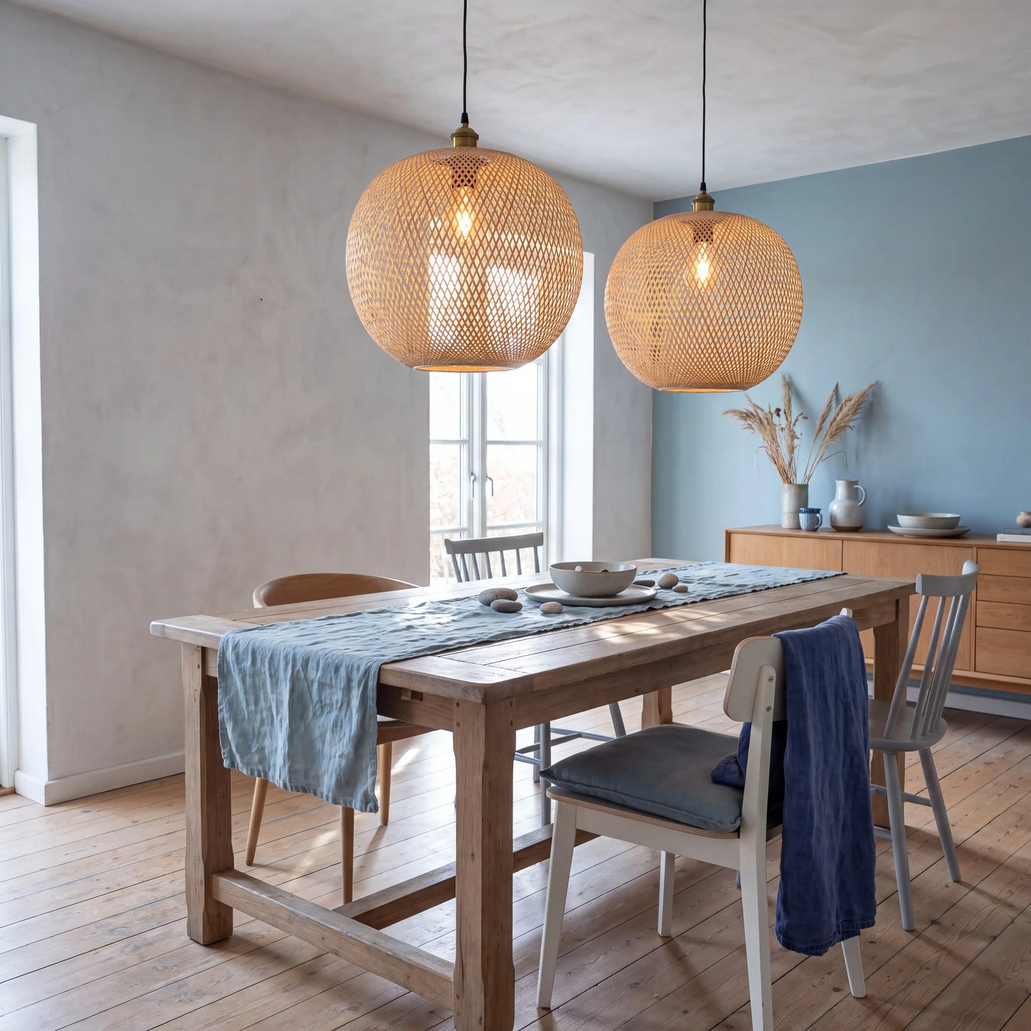 Lucy Woven Round Bamboo Pendant Light