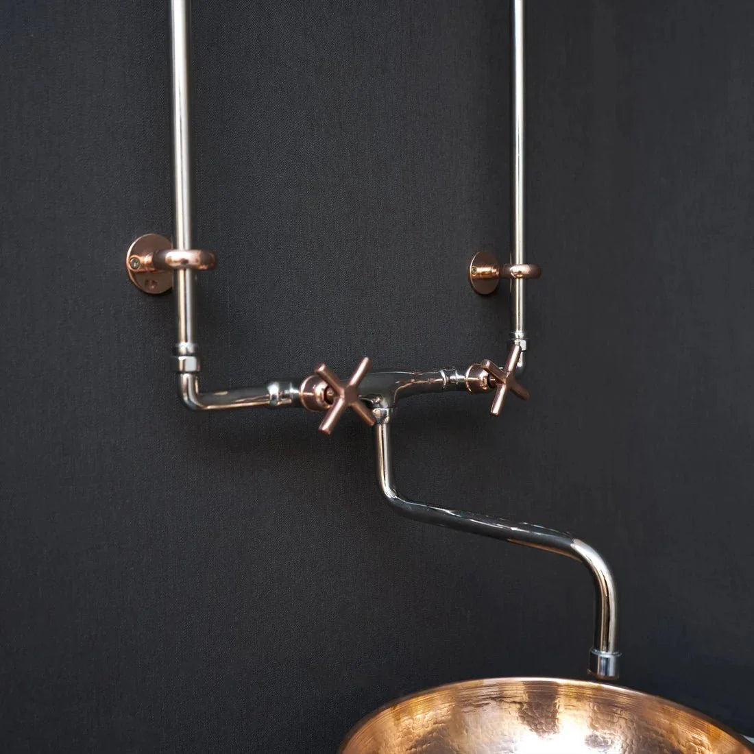 Handmade Wall Mounted Bathroom Faucet with Industrial Style Design