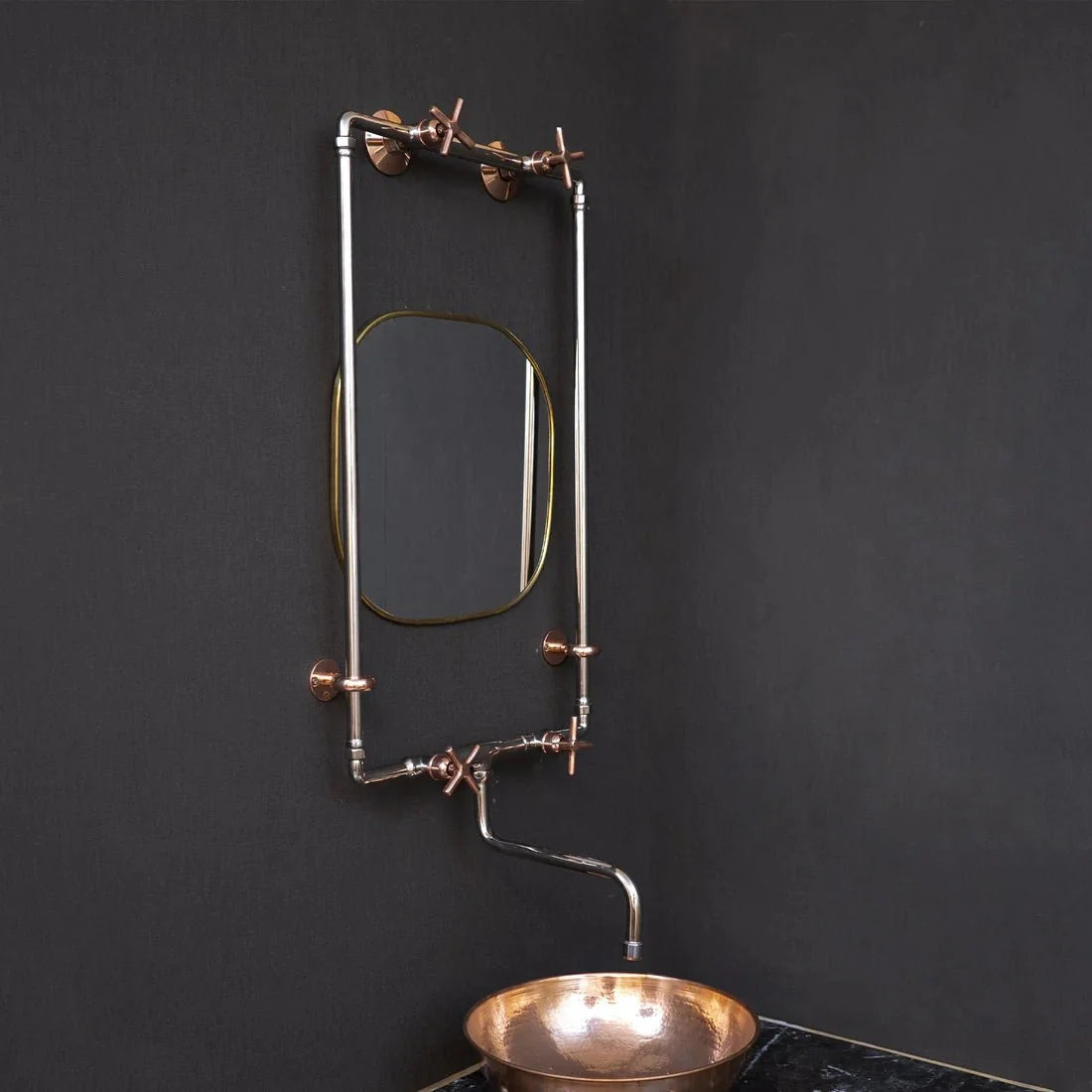 Handmade Wall Mounted Bathroom Faucet with Industrial Style Design
