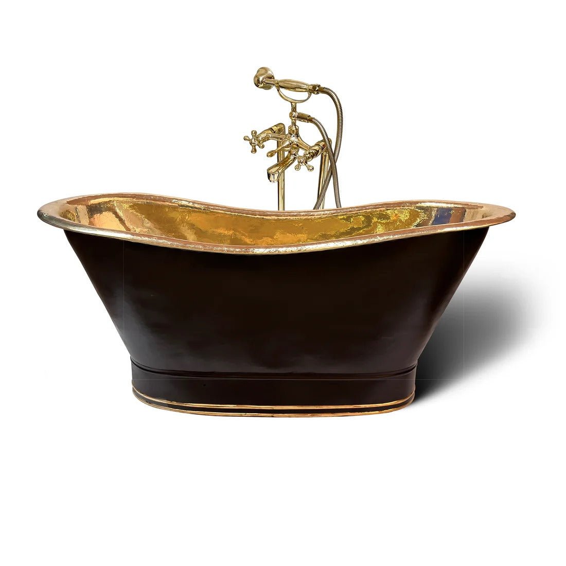 Luxury Black Brass Freestanding Bathtub for Modern Bathrooms
