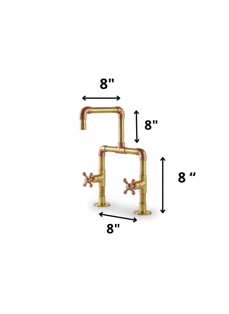 Luxury Handmade Brass Kitchen Faucet with Copper Tap