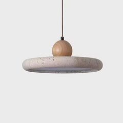 Mannelli Wabi Sabi Circular Travertine Stone Pendant Light