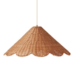 Maude Scallop Rattan Pendant Light Boho Wicker Shade