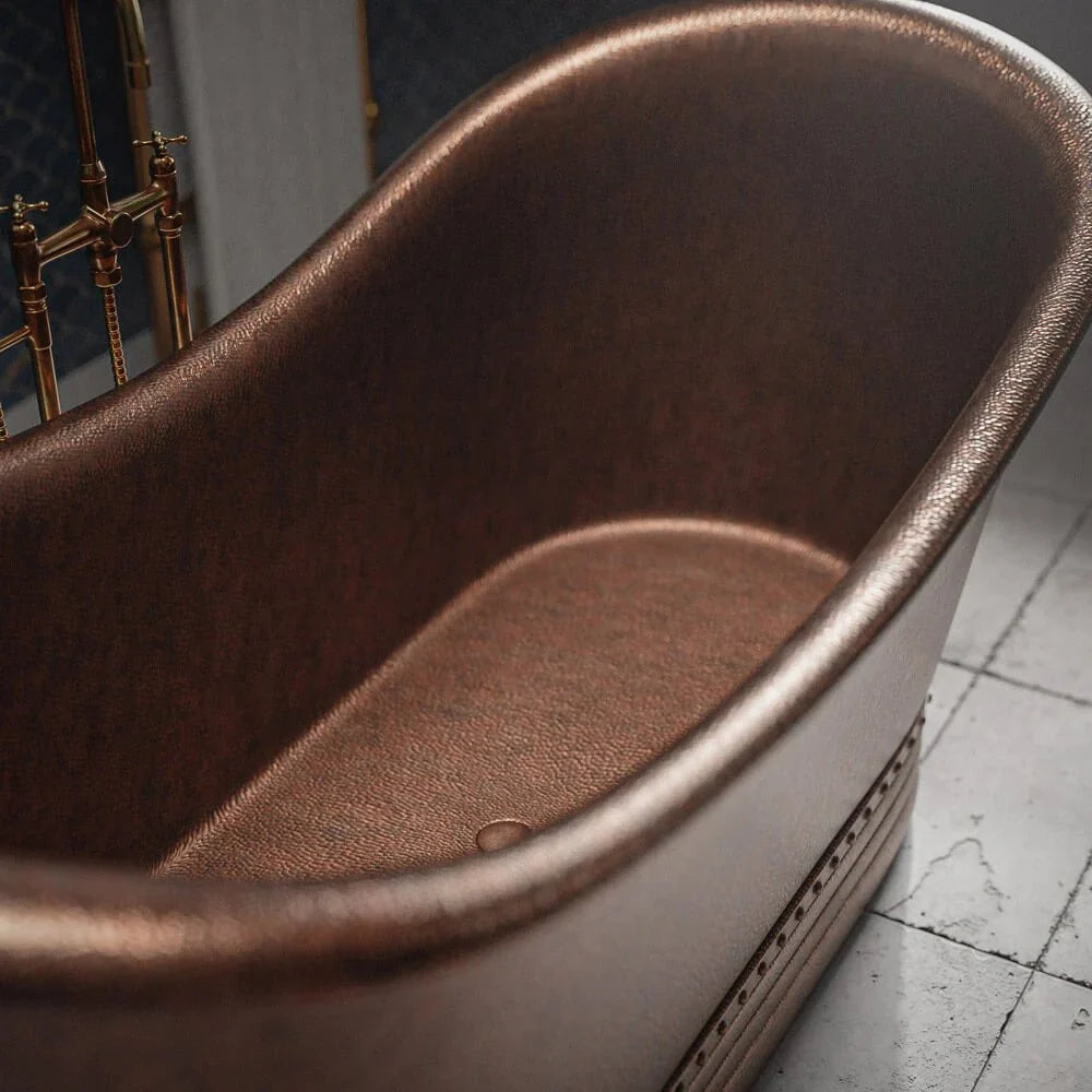 Medium Copper Freestanding Slipper Bathtub for Luxury Bathrooms