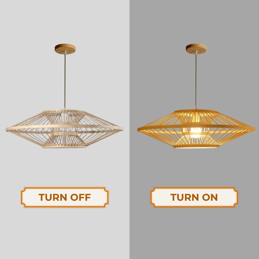 Antique Round Bamboo Pendant Light