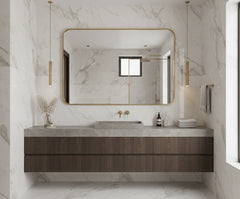 Varaudu Rectangular Brass Mirror Unlacquered Brass Frame Mirror 369099668 - Antique Brass Bathroom Mirror, Vanity Wall Decor