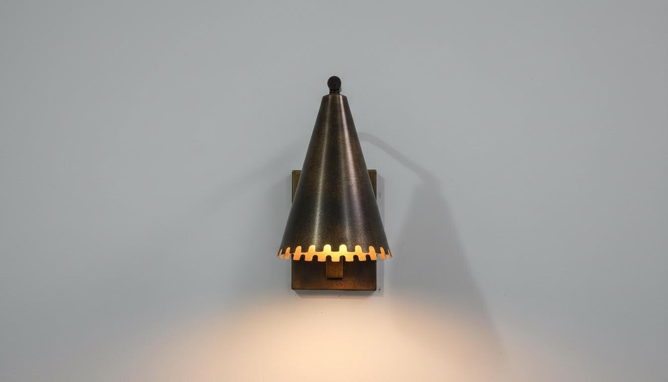 Modern Rustic Brass Wall Lamp - Industrial Black Patina Sconce