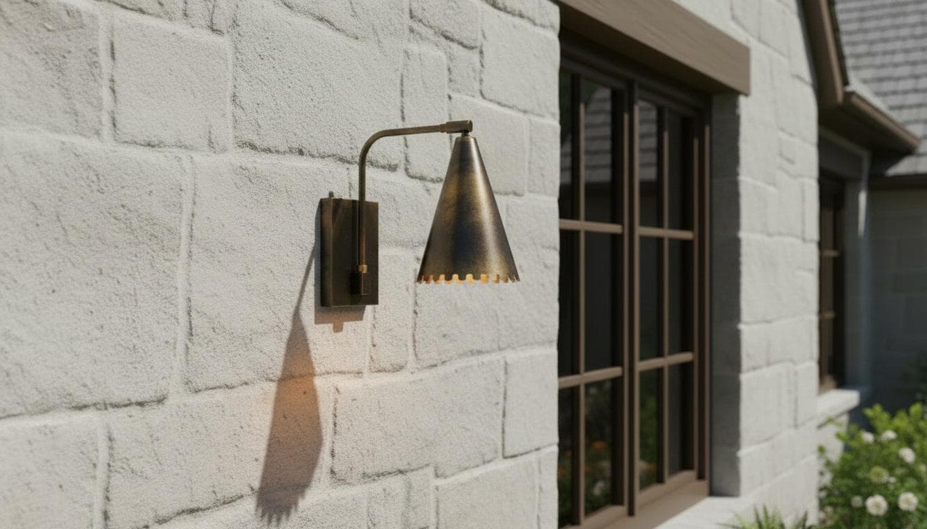 Modern Rustic Brass Wall Lamp - Industrial Black Patina Sconce