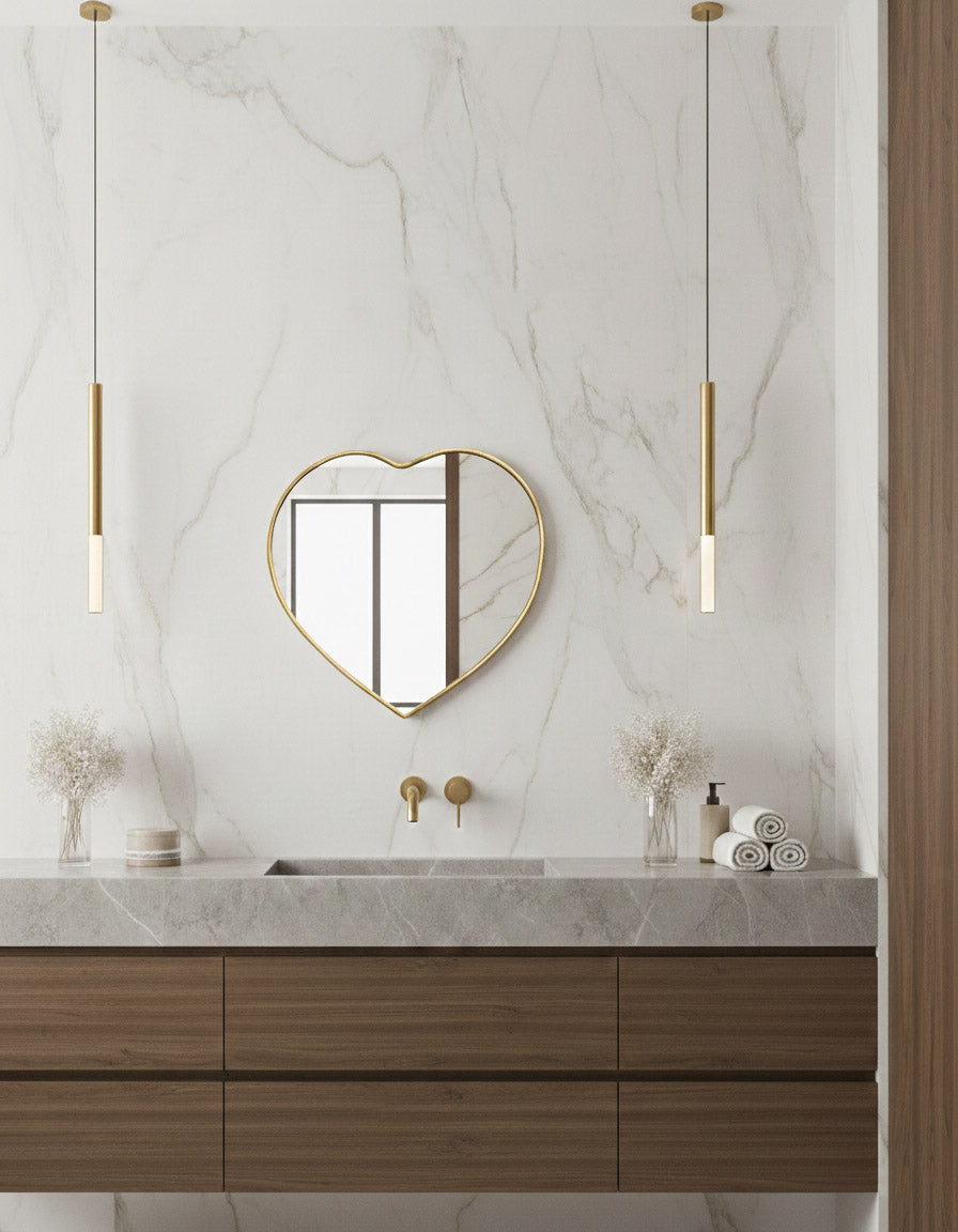 Varaudu Handmade Brass Golden Heart Brass Mirror 369099712 - Antique Brass Bathroom Mirror, Vanity Wall Decor