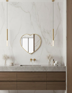 Varaudu Handmade Brass Golden Heart Brass Mirror 369099712 - Antique Brass Bathroom Mirror, Vanity Wall Decor