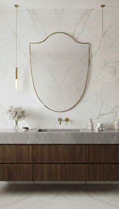Varaudu Antique Brass Mirror Italien Antique Mirror - Antique Brass Bathroom Mirror, Vanity Wall Decor