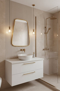 Varaudu Gold Wall Mirror Handmade Triangle Mirror 369099665 - Antique Brass Bathroom Mirror, Vanity Wall Decor