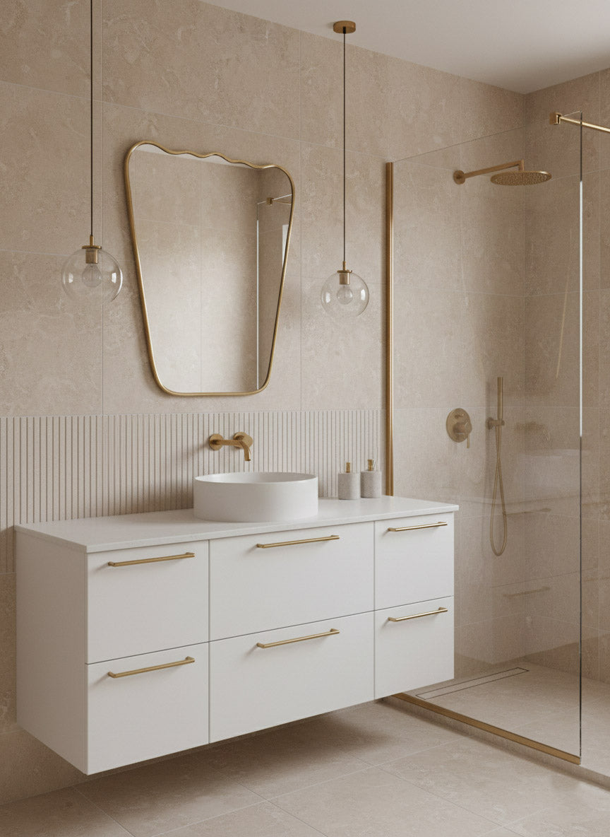 Varaudu Italian Wavy Brass Mirror Antique Metal Frame Mirror 369099674 - Antique Brass Bathroom Mirror, Vanity Wall Decor