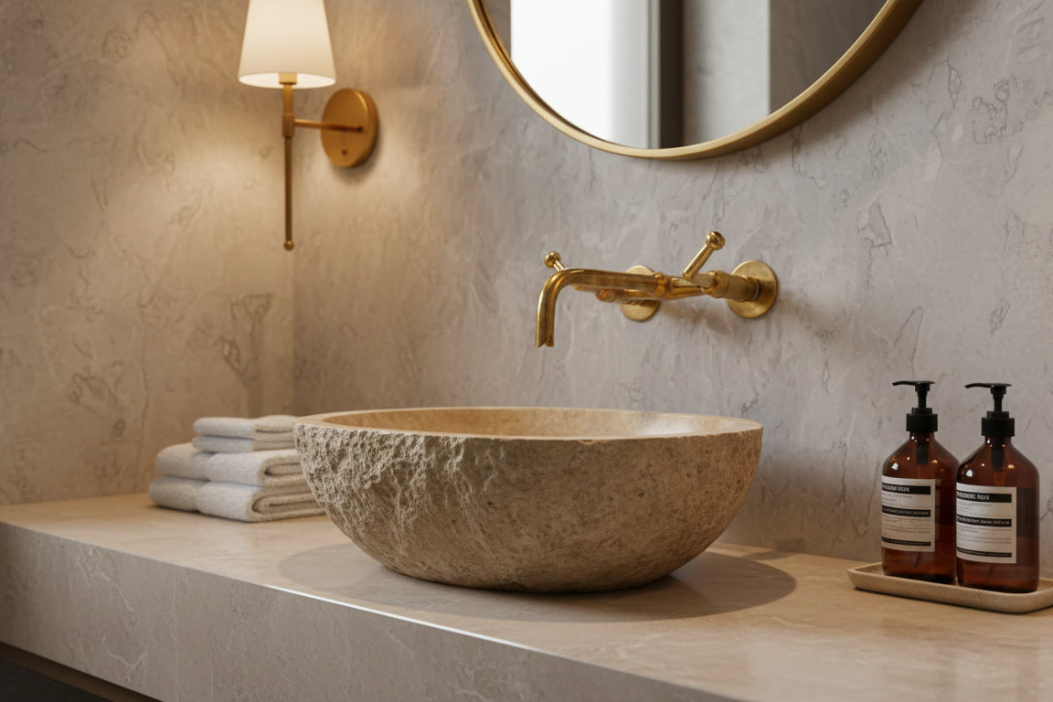 Wall Mounted Faucet - Unlacquered Brass Bathroom Faucet