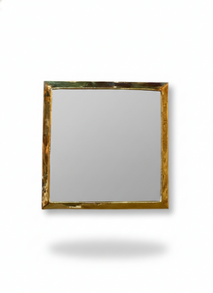 Varaudu Gold Square Mirror Unlacquered Brass Mirror 369099644 - Antique Brass Bathroom Mirror, Vanity Wall Decor