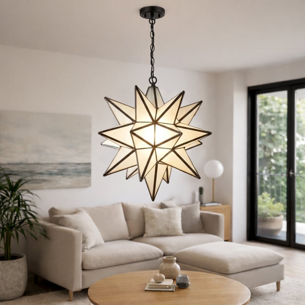 Moravian Star Brass Pendant Light
