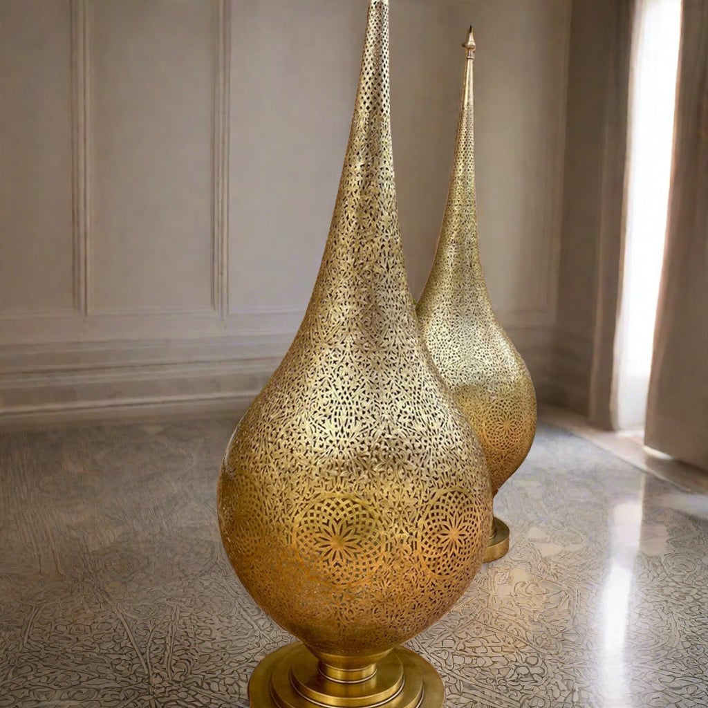 Handcrafted Moroccan Brass Floor Lamp