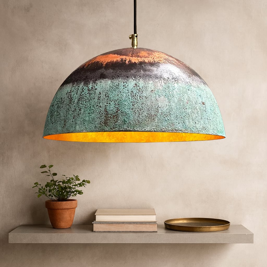 Ayla Green Patina Dome Lamp